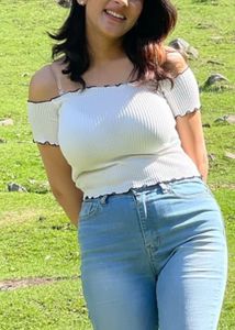 Off Shoulder Ribbed Top