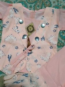 Adorable Pink Floral Baby Dress Set
