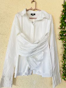 Chic White Ruched Shirt