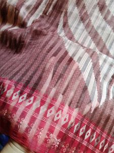 organza Saree with Floral Motifs