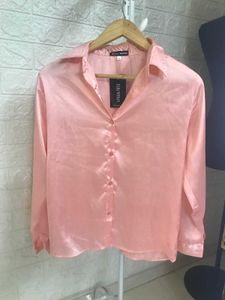 Dusty Pink Satin Shirt