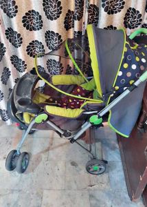 Green Baby Pram