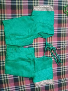 Elegant Green Saree with Golden Embroidery