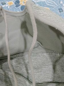 Comfortable Grey Ribbed Sports Bra