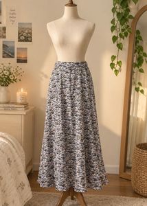 Chic Floral Print Maxi Skirt