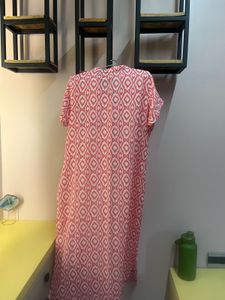 Pink Geometric Print Kurta