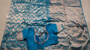 Elegant Blue Silk Saree with Blouse