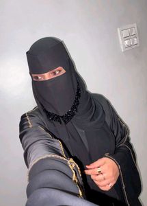Elegant Black Abaya with Gold Hand Work