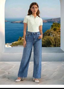 US POLO ASSN. Wide Leg Blue Jeans