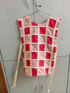 Unique Pink &amp; Beige Patchwork Top