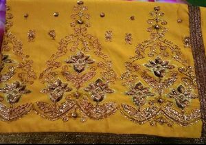 Sequence Dimond Work Saree With Blouse Material