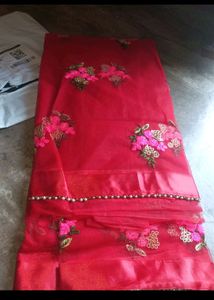 Embroidery Net Saree