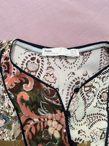 Boho Print Bell Sleeve Top - XS