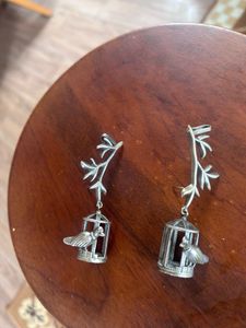 Birdcage Ear Cuff with Branch