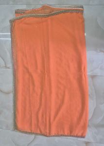 Beautiful Orange Embroidered Saree