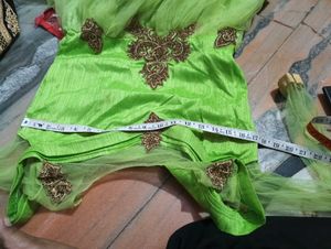 green beads gown