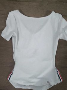 Cream V-Neck T-Shirt