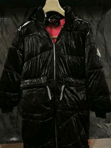 Shiny Black Puffer Coat