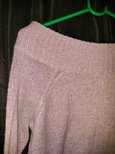 Lavender Off-Shoulder Cozy Sweater
