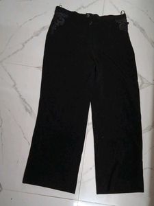 Stylish Black Palazzos with Embellished Waist