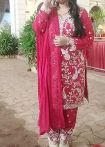 Red Embroidered Salwar Kameez