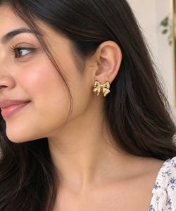Chic Golden Bow Earrings