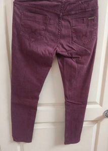 Maroon Colored Comfortable Jeans