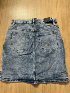 Blue Acid Wash Denim Mini Skirt