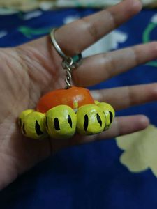 Three Handmade Painted hard clay Keychains