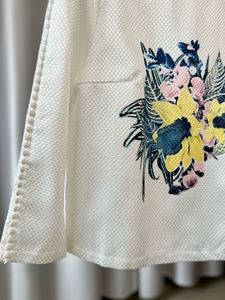 White Top with Floral Print