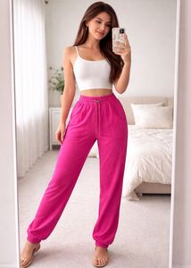 Vibrant Pink Wide Leg  Pants