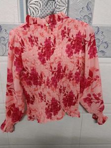 Chic Floral Smocked Blouse