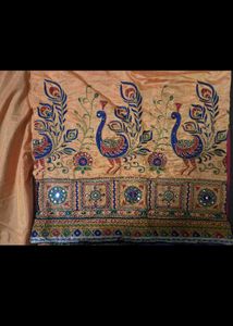 Embroidered Peacock Saree