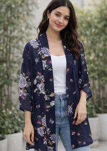 Shrug Floral Print Kimono