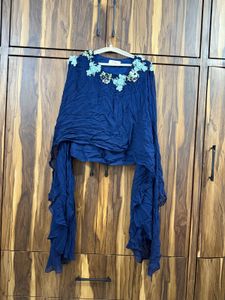 Embroidered Blue Indo western dress