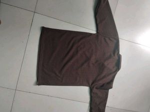 Men's Brown Zip Polo Shirt
