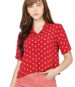 Stylish Crop Shirt Front Button With Knot