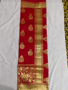 Stunning Red &amp; Gold Banarasi Silk Saree