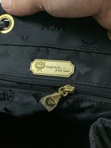 Authentic MCM Logo Print Backpack