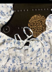 Floral Print Smocked Crop Top