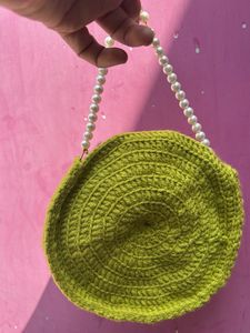 Handmade Crochet Rose Clutch Bag