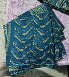 Elegant Teal Floral Print Kurta Set