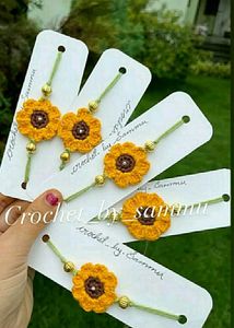 Handmade Crochet Sunflower Bracelets