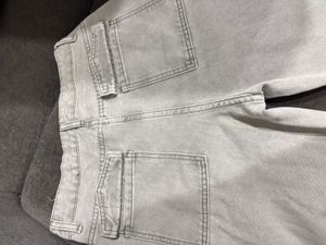 Light Grey Denim Cargo Pants