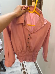 Chic Smocked Waist Button-Up Top