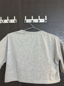 Grey Cropped T-Shirt