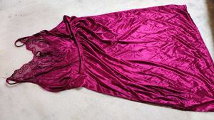 Premium 6-Piece Wine Satin Nightwear Set - Super S