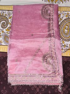 Party Wear Muave Embroidered saree