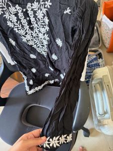 Black Embroidered Kurta