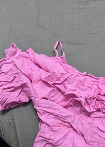 Chic Pink Off-Shoulder Ruffle Top